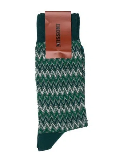 Pre-owned Missoni Green Patterned Socks