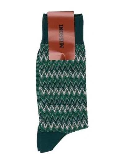 Pre-owned Missoni Green Patterned Socks