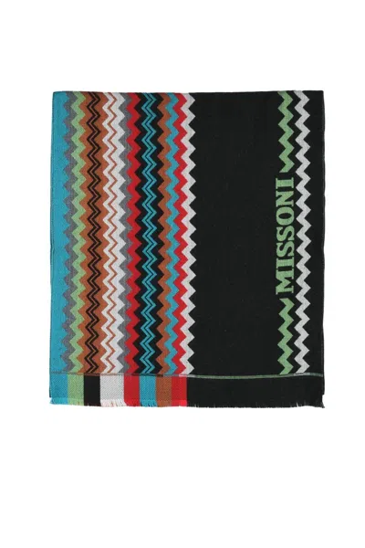 Missoni Green Wool Scarf In Multi