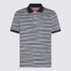 Missoni Space Dyed Striped Cotton Polo Shirt In Space Dyed Navy White