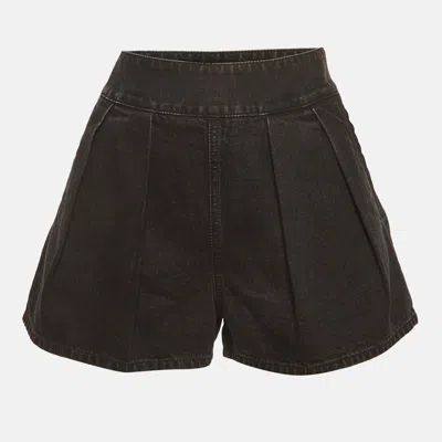 Missoni Grey Denim Pleated Shorts In Black