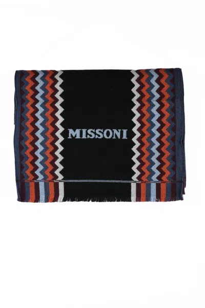 Missoni Grey Wool Scarf In Purple
