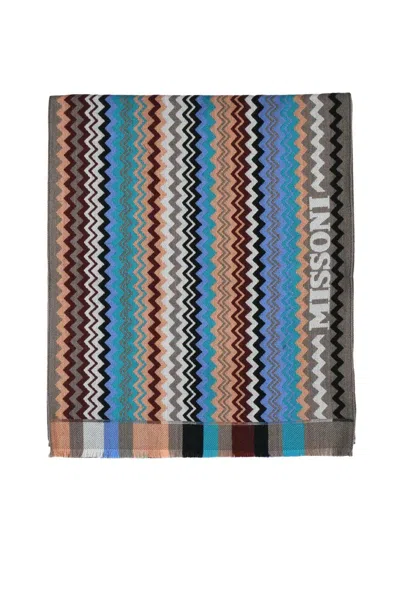 Missoni Grey Wool Scarf In Multi