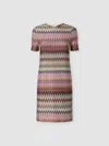 Missoni Half-sleeved Dress In Zigzag Viscose Blend In Multi