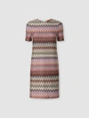 Missoni Half-sleeved Dress In Zigzag Viscose Blend In Multi