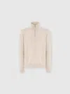 Missoni Half-zip Sweater With Tone-on-tone Zigzag Pattern In Neutral