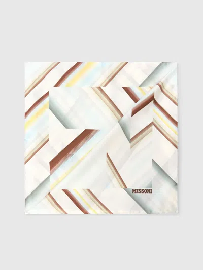 Missoni Halstuch Aus Reiner Seide Mit Print Und Logobeschriftung In Gray