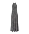 Missoni Womens Chevron-print Halterneck Woven-blend Maxi Dress Black And Silver In Black