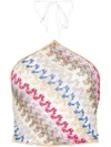 Missoni Zig Zag Lamé Top In Neutrals