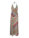 Missoni Striped Halterneck Maxi Dress In Multi Dark