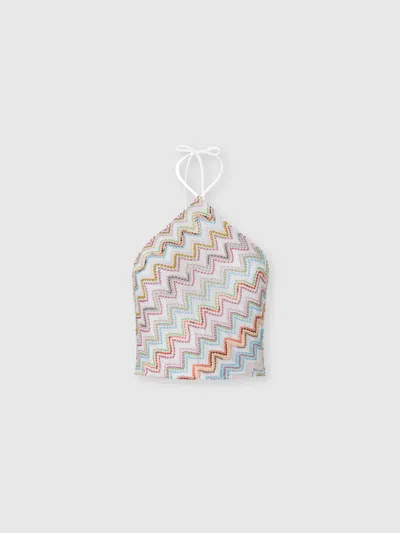 MISSONI NECKHOLDER-TOP AUS LAMÉ-ZICKZACK-VISKOSEMISCHUNG