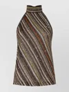 Missoni Halter Neck Top With Glitter And Sequins In Brown