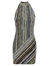 Missoni Striped Knit Halter Neckline Sleeveless Dress In Multi