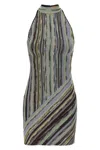 Missoni Striped Knit Halter Neckline Sleeveless Dress In Multi