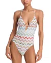 Missoni Multicolor One-piece Swimsuit With Zigzag Motif And Cut-out In Viscose Blend Woman In Multicolor