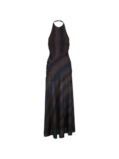 Missoni Halter Zigzag Gown In Multi