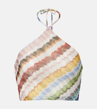 Missoni Halterneck Crop Top In Multi