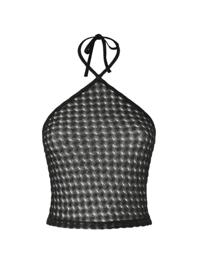 Missoni Halterneck Lace Top In Black