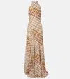 Missoni Womens Halter-neck Raschel-knit Maxi Dress Gold Beige On White In Multi