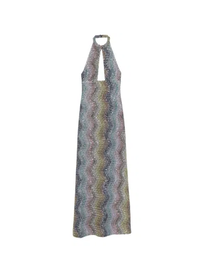 Missoni Halterneck Maxi Dress In Multi