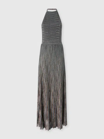 Missoni Halter-neck Maxi Dress In Gray