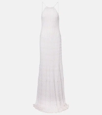 Missoni Halterneck Open-back Lamé Gown In White