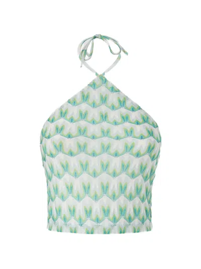 Missoni Halterneck Patterned Top In White