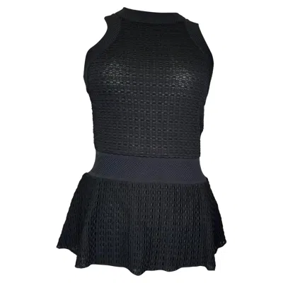 Missoni Halterneck Peplum Tank Top In Black Viscose