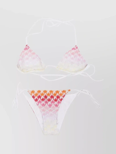 Missoni Halterneck Triangle Cups Reversible Printed Bikini In Pink