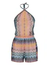 Missoni Zigzag-intarsia Fine-knit Playsuit In Multi