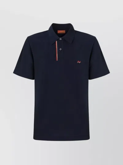 MISSONI HANDCRAFTED POLO SHIRT THREE-STRIPED COLLAR