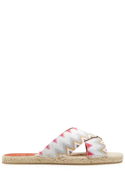 Missoni Harlow Canvas Espadrille Sliders In Pink