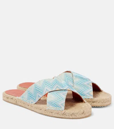 Missoni Harlow Zigzag Espadrille Slides In Multicoloured