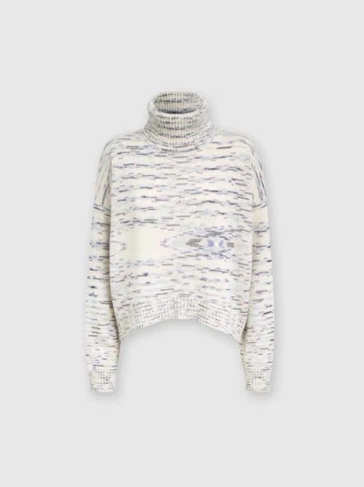 Missoni Heathered Cashmere Turtleneck Pullover In White,multicoloured