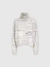 Missoni Heathered Cashmere Turtleneck Pullover In White,multicoloured