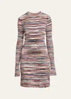 Missoni Space-dyed Ribbed-knit Mini Dress In Sm9fdmulticolor R