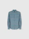 Missoni Poplin Cotton Shirt With Zigzag Pattern In Blue