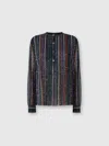 Missoni Henley Blouse With Mandarin Collar In Multi