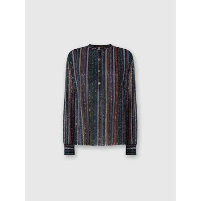 MISSONI MISSONI HENLEY BLOUSE WITH MANDARIN COLLAR