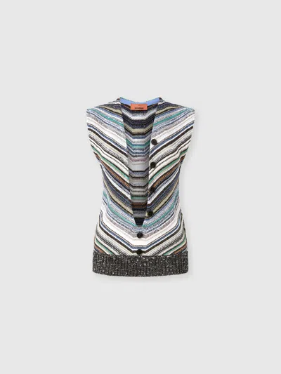 Missoni Henley-collar Gilet With Sequins In Multi