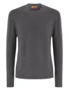 Missoni Crew Neck Sweater In Wool With Chevron Pattern In Gray