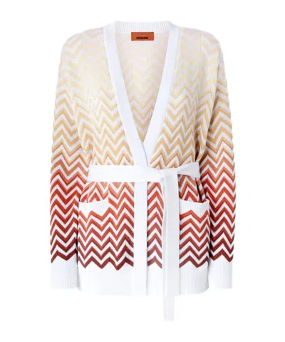 Missoni Herringbone Cardigan In Multicoloured
