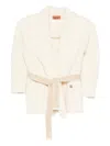 Missoni Herringbone-pattern Belted Jacket In White