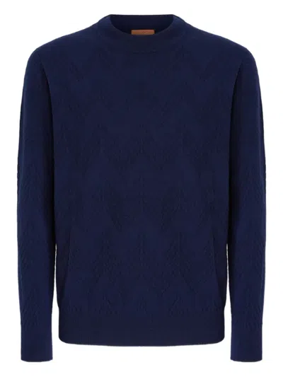 MISSONI HERRINGBONE-PATTERN CREW-NECK SWEATER