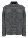 Missoni Overshirt In Wool-cotton Blend With Zigzag Pattern In Gray