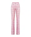 Missoni Herringbone Pattern Track Pants In Pink