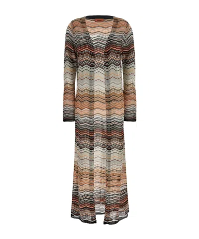 Missoni Herringbone Sequined Cardigan In Multi