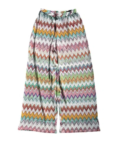 Missoni Herringbone Wide-leg Trousers In Multi
