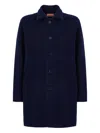 Missoni Double Knit Coat With Zigzag Pattern In Blue