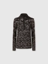 Missoni High-neck Buttoned Sweater With Chevron Pattern In Black